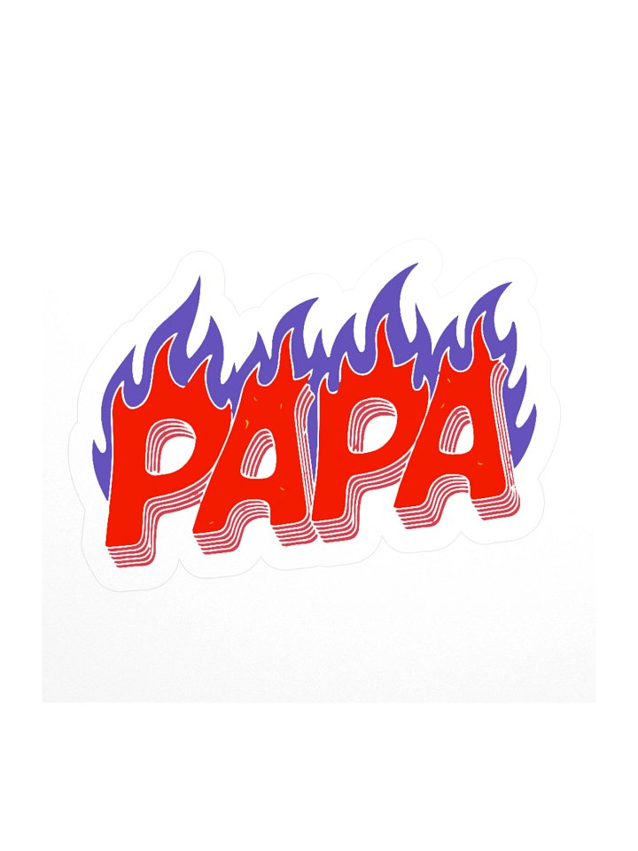 Flaming PAPA Kiss Cut Stickers product image (1)