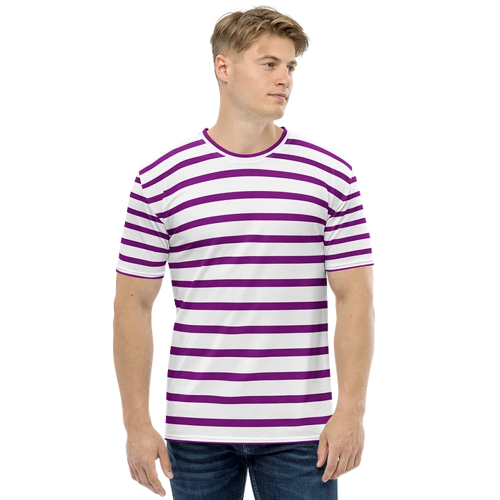 T-shirt Unisexe Marinière Mauve product image (2)