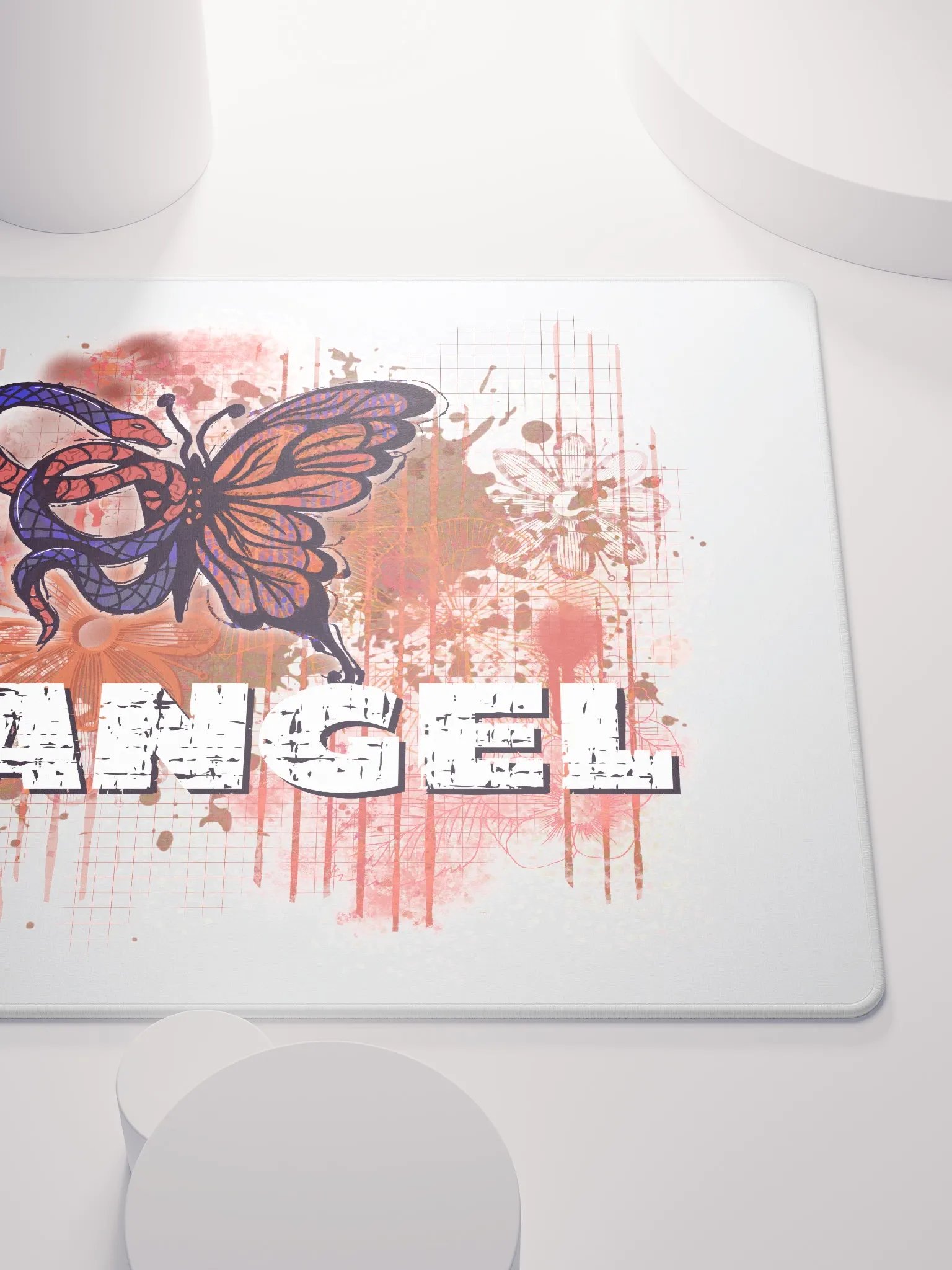 Angel Grunge Snake Butterfly Gaming Mouse Pad product image (5)