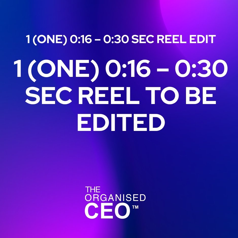 1 (ONE) 0:16 – 0:30 sec REEL TO BE EDITED product image (1)