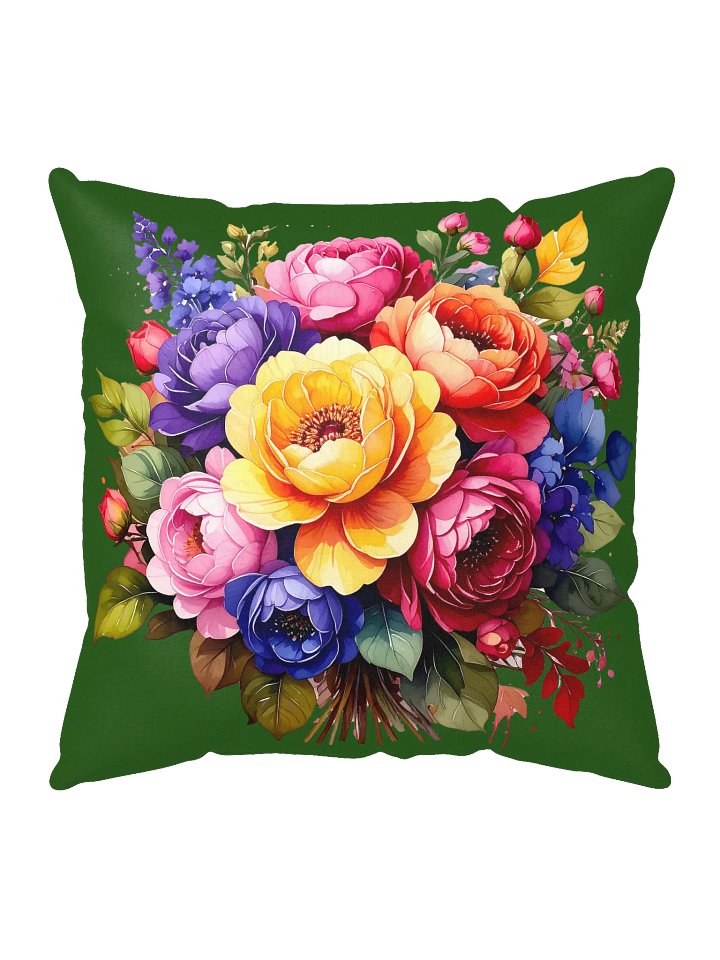 Columbia Road Market Floral All-Over Print Pillow (Green) product image (1)