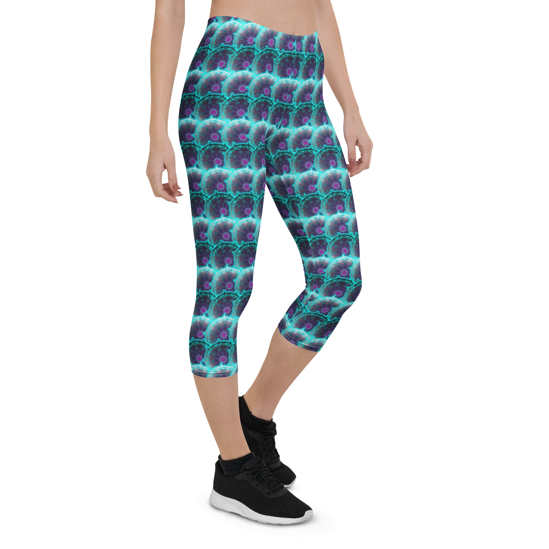 Neon Bloom Patterned Capri Leggings product image (6)