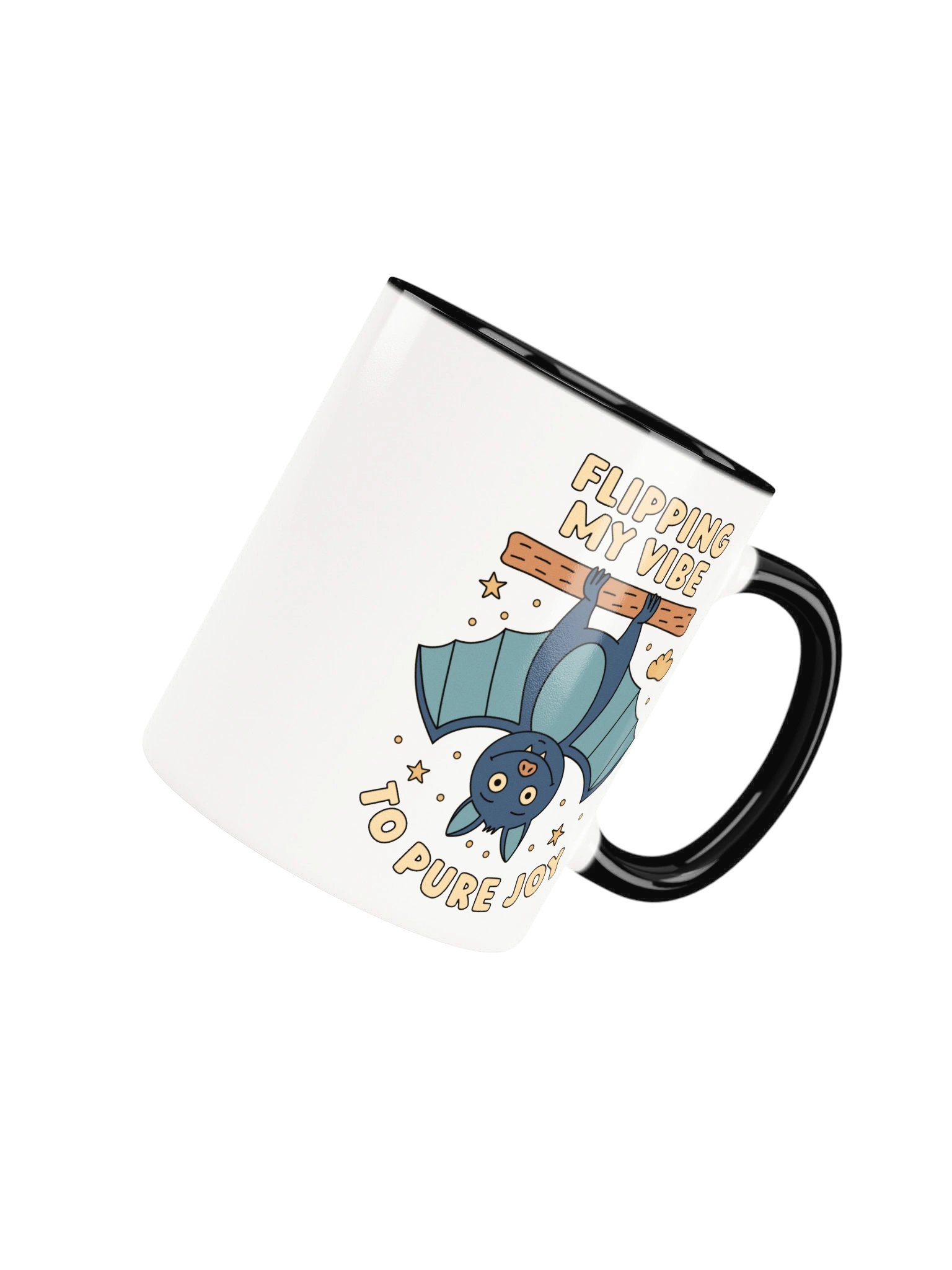 Flipping My Vibe to Pure Joy Cute Silly Funny Bat Mug product image (4)