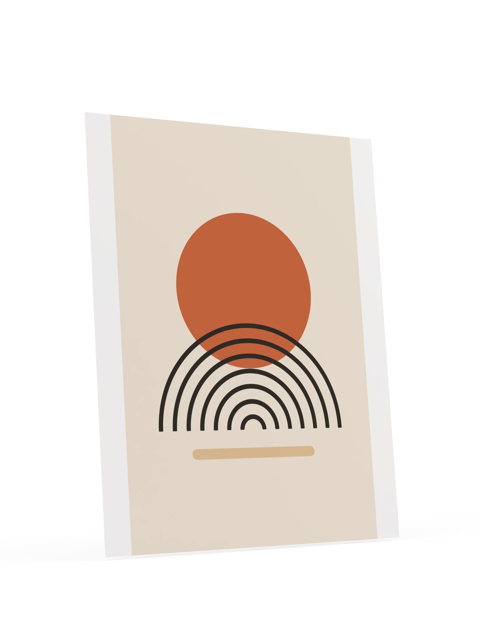 Terracotta Sun Horizon Print | Mid Century Bathroom Wall Art product image (6)