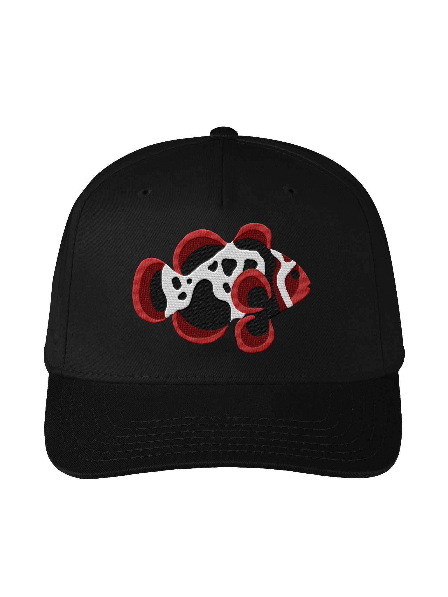 Black Lightning Maroon Clownfish Embroidered Mid-Profile Baseball Cap | Saltwater Reef Fish Hat product image (5)