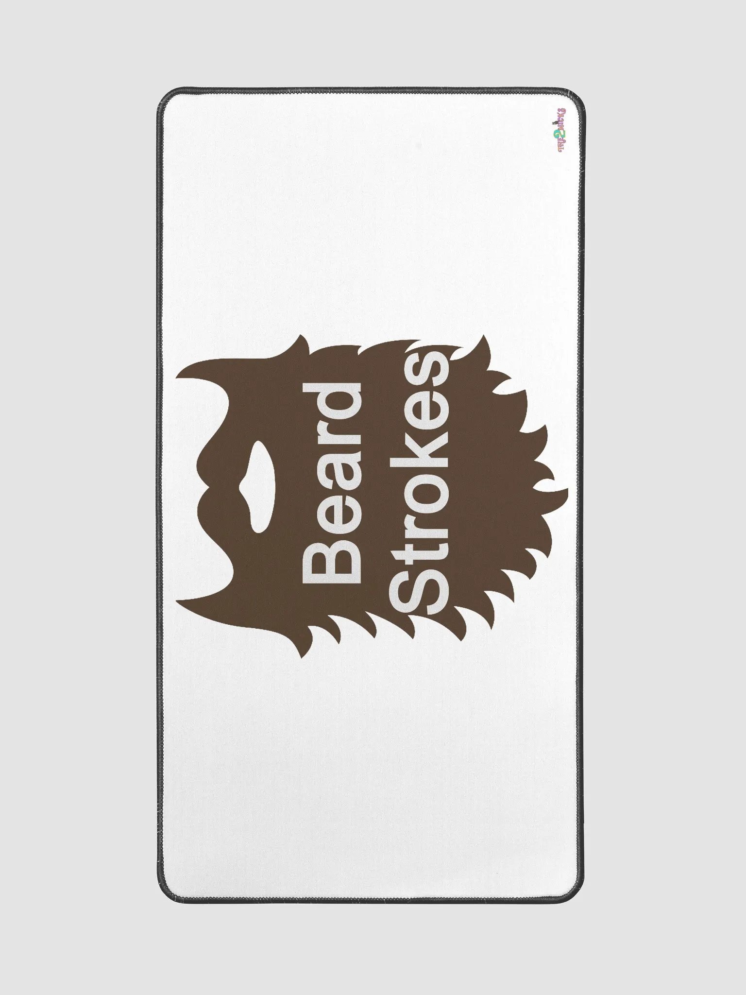 Brown Beard Strokes Desk Mat (White) product image (2)