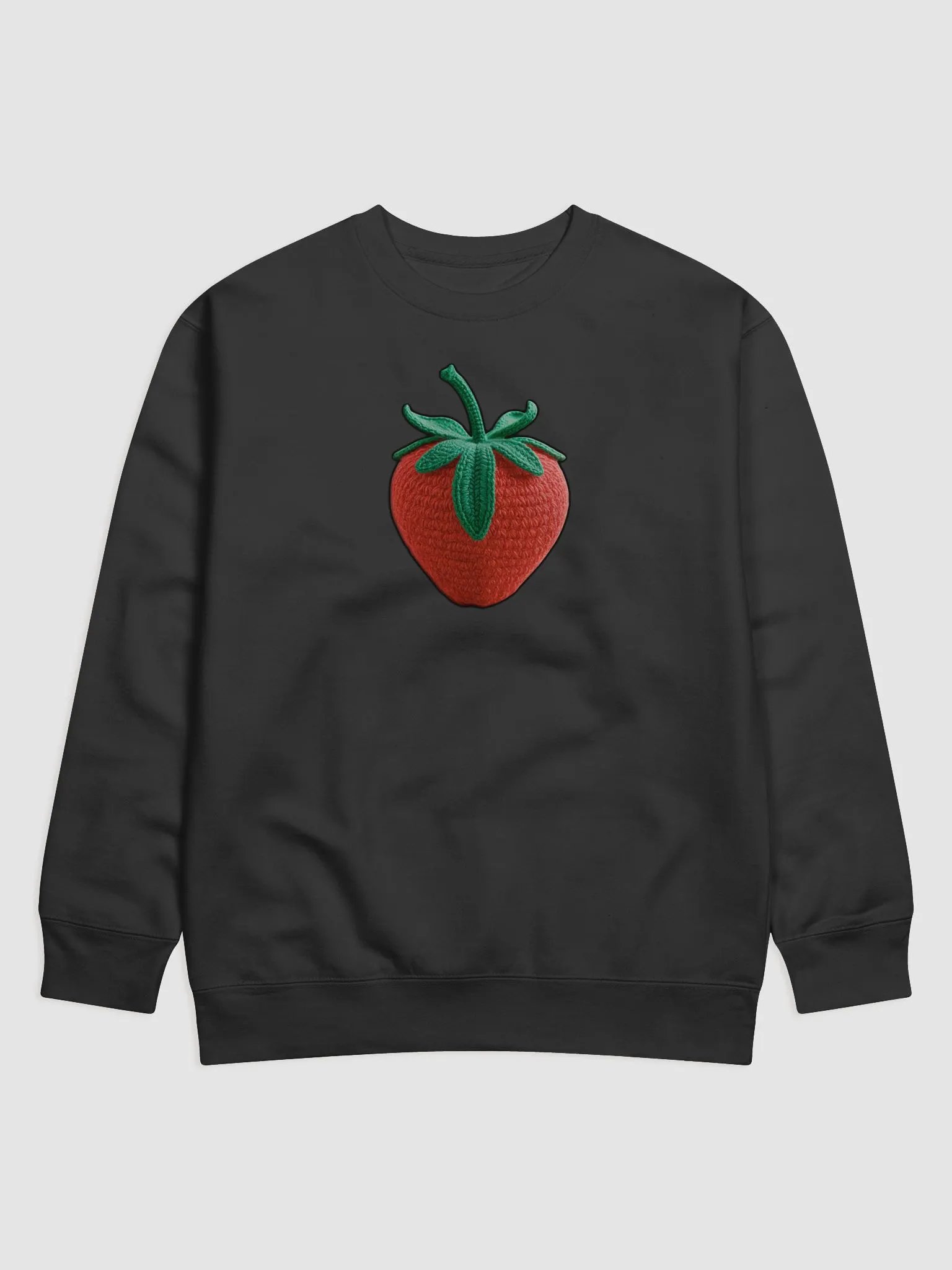 CozyAvocado Black Cotton Premium Sweatshirt Strawberry #1 product image (1)