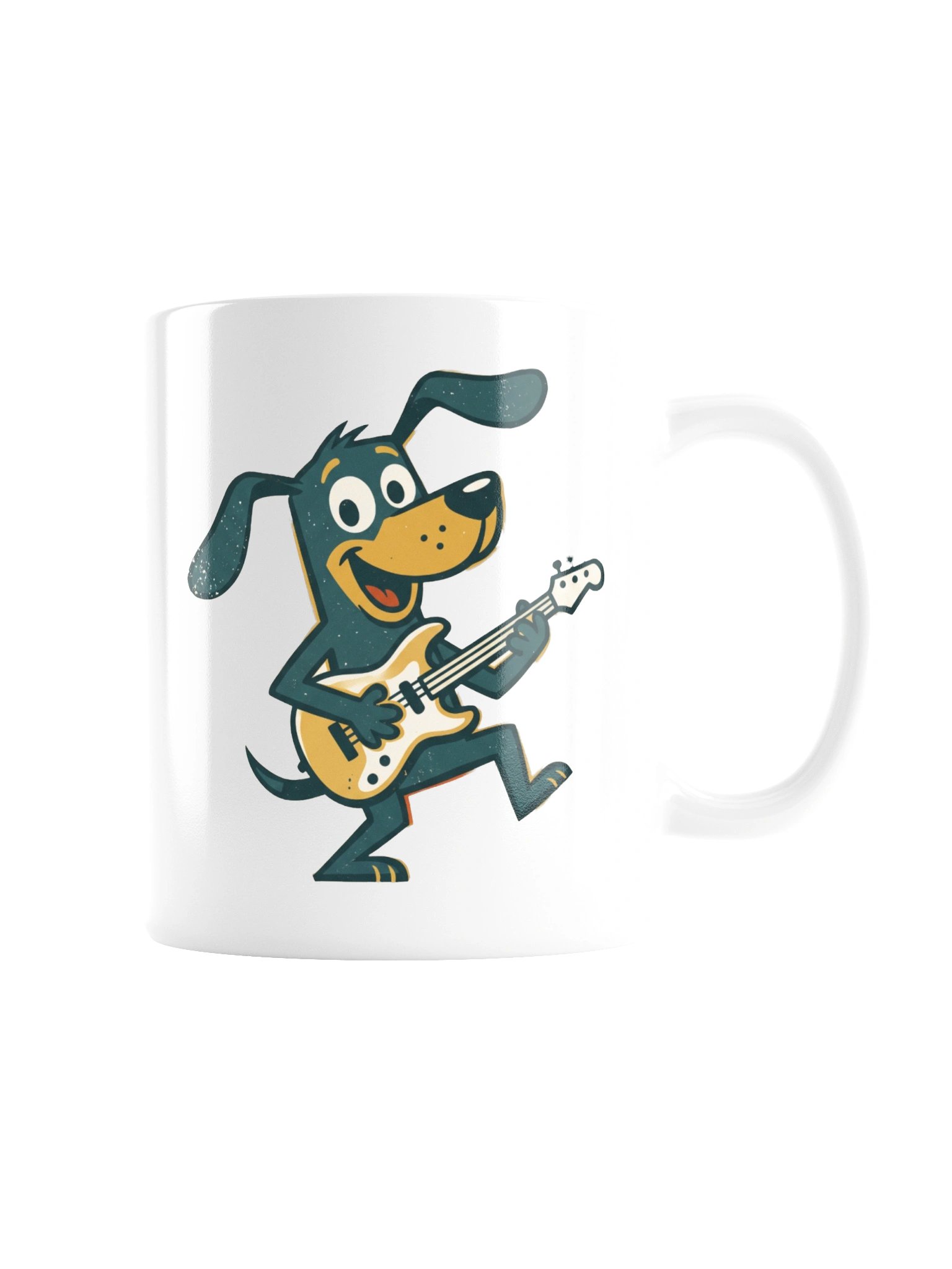 Retro Dog Playing Bass Guitar Mug – Vintage Cartoon Bassist Coffee Mug, Funny Musician Gift for Dog Lovers product image (9)