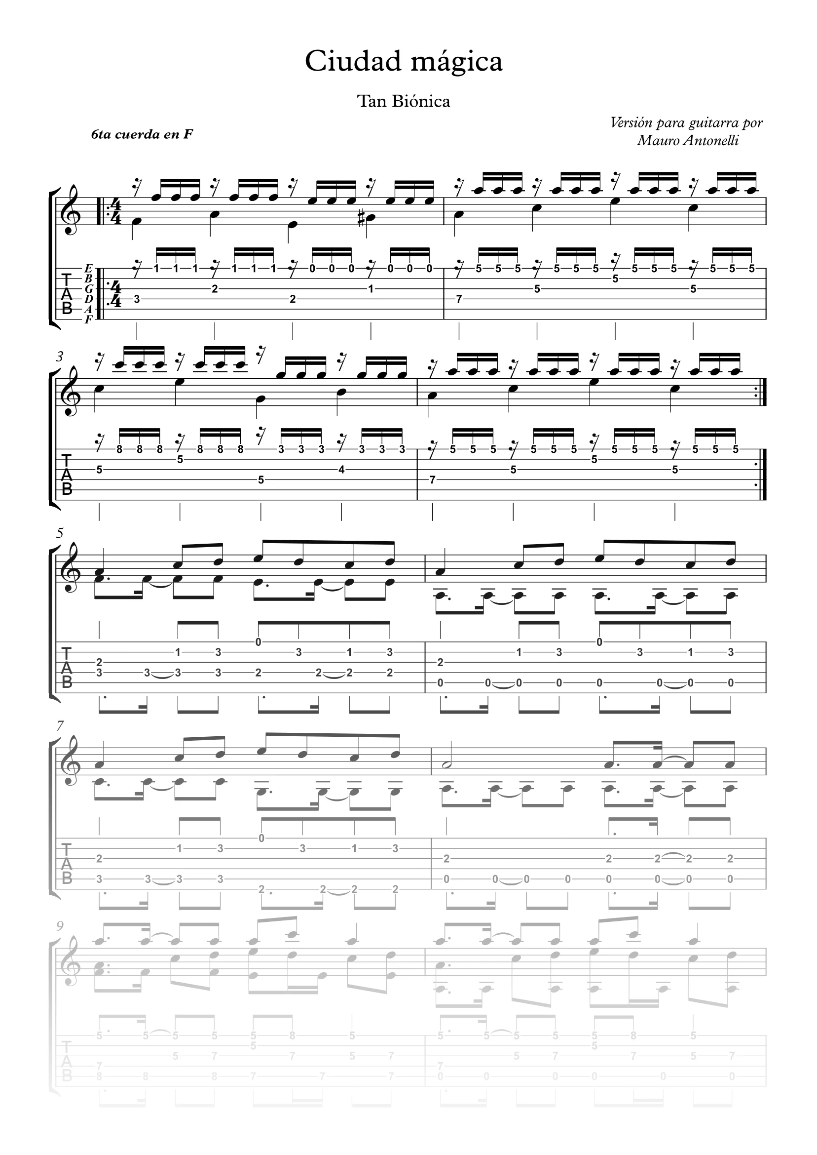 Ciudad mágica - Partitura + Tabs product image (1)