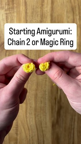 Chain 2 or Magic Ring? Which one do YOU prefer for starting your amigurumi? Vote below in the comments. 🧶

#crochet #yarn #am...