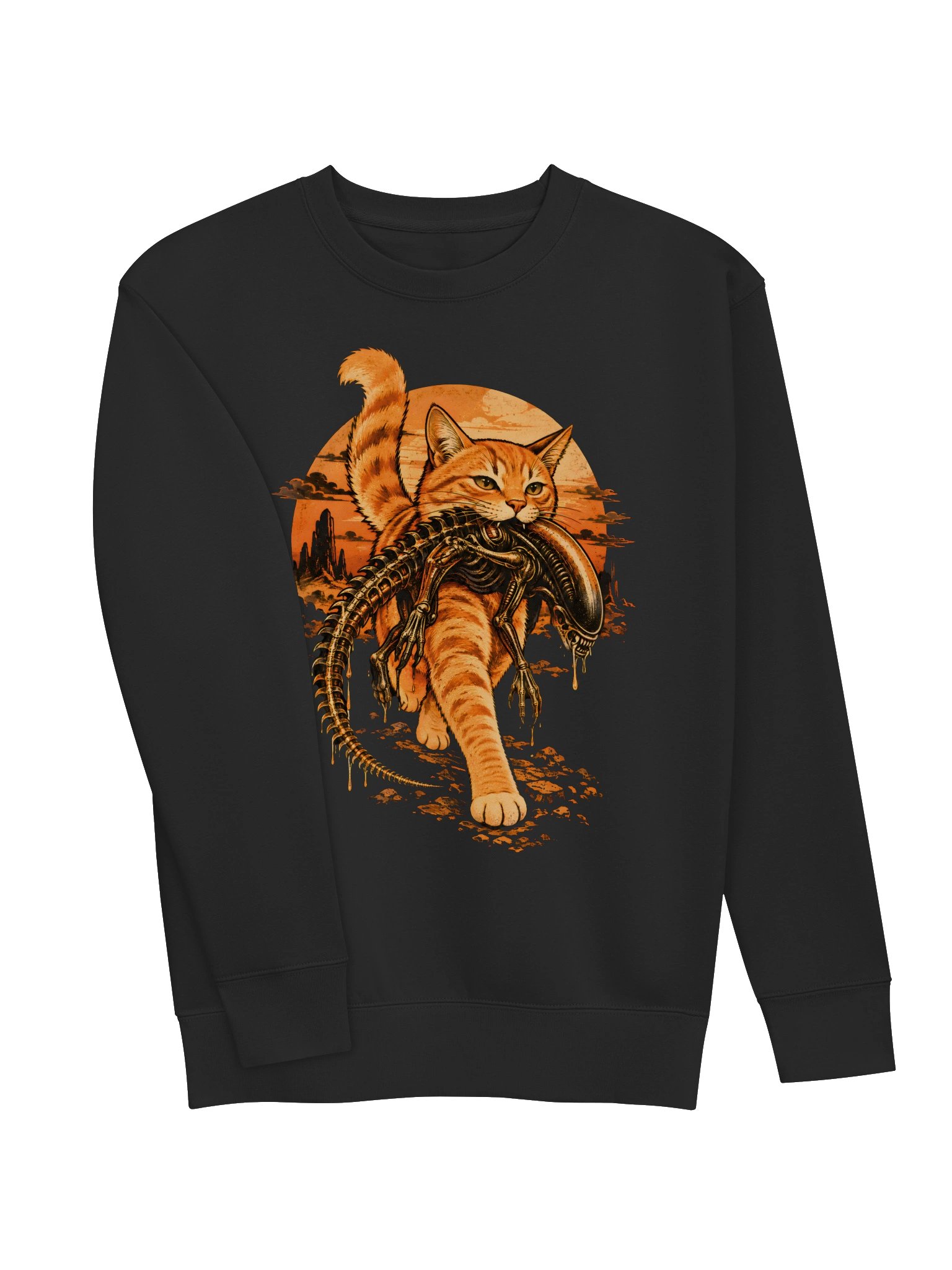 Vintage Orange Tabby Cat Sweatshirt 🐈 Retro Cat Graphic Crewneck product image (4)