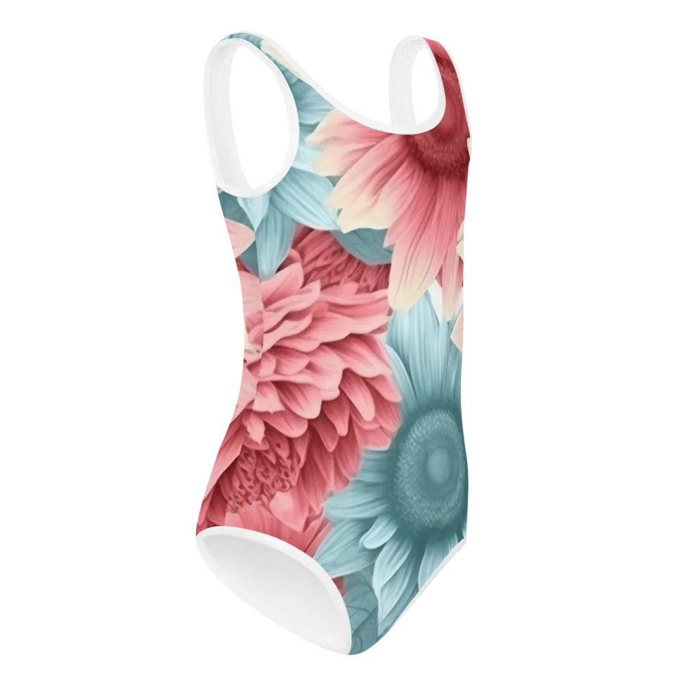 Child’s Blue And Pink Sunflower Bathing Suit product image (4)