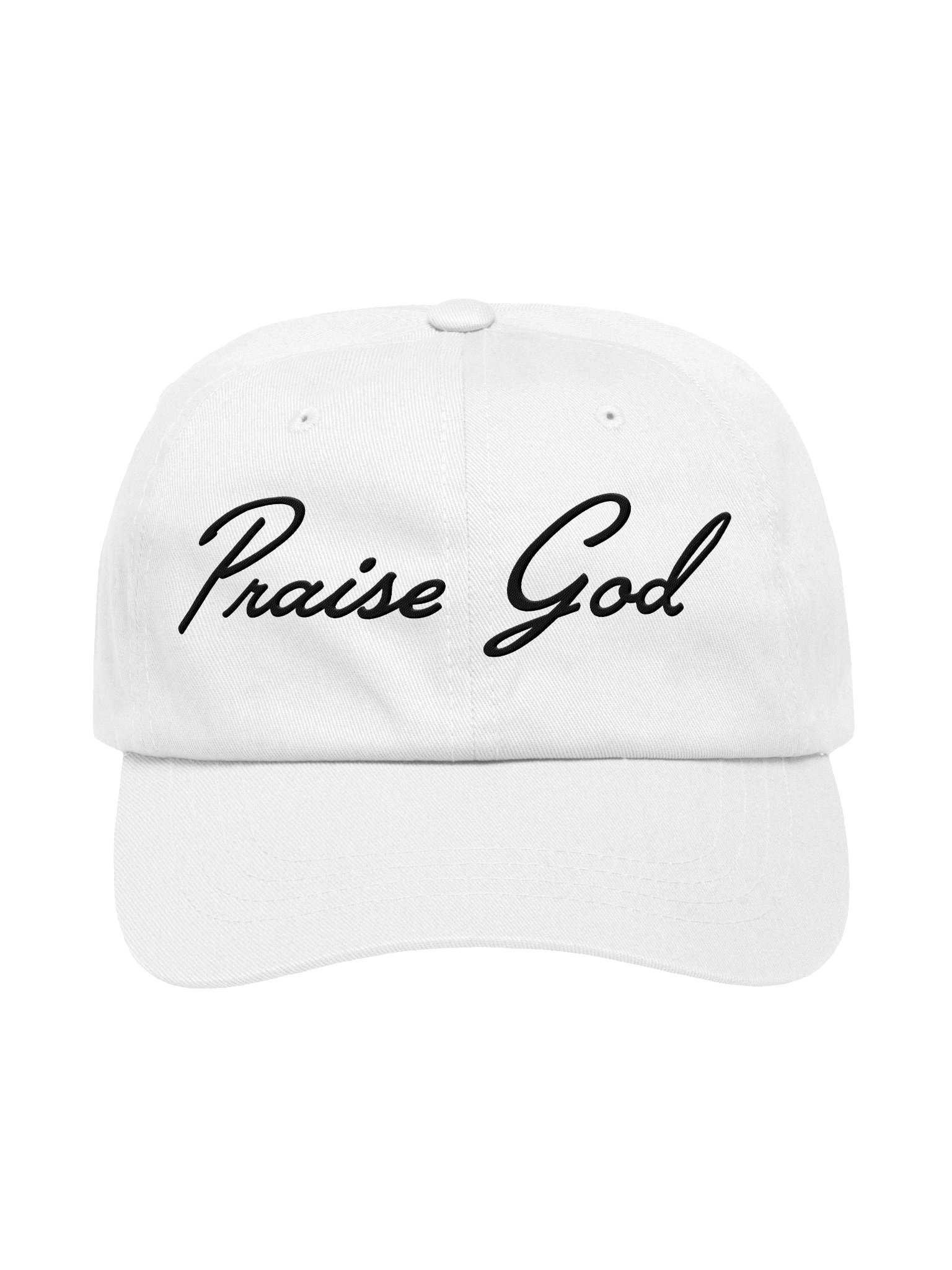 PRAISE GOD EMBROIDERED DAD HAT - WHITE product image (1)