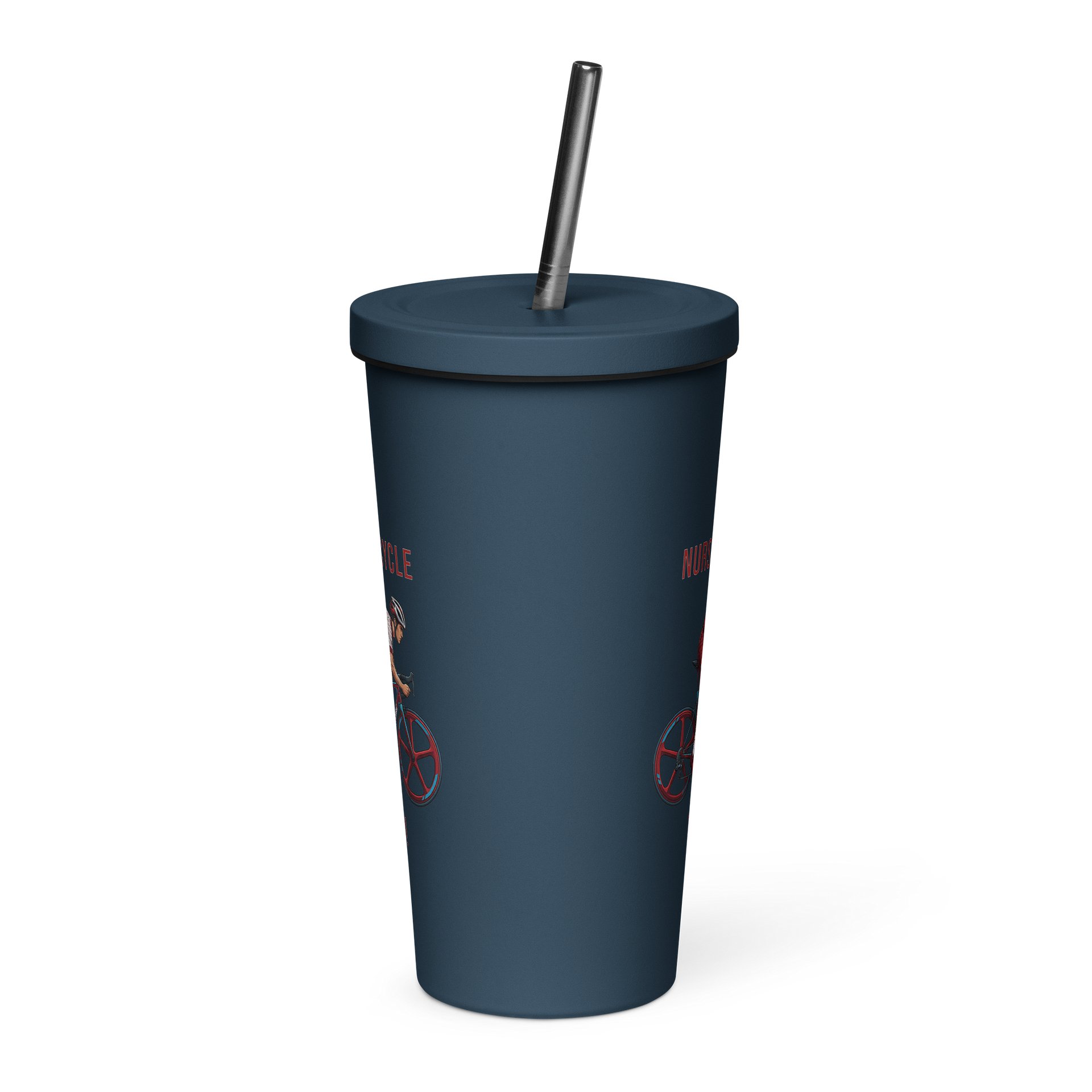 Nurse Athlete Tumbler with Straw | Mens Cycling Edition product image (12)