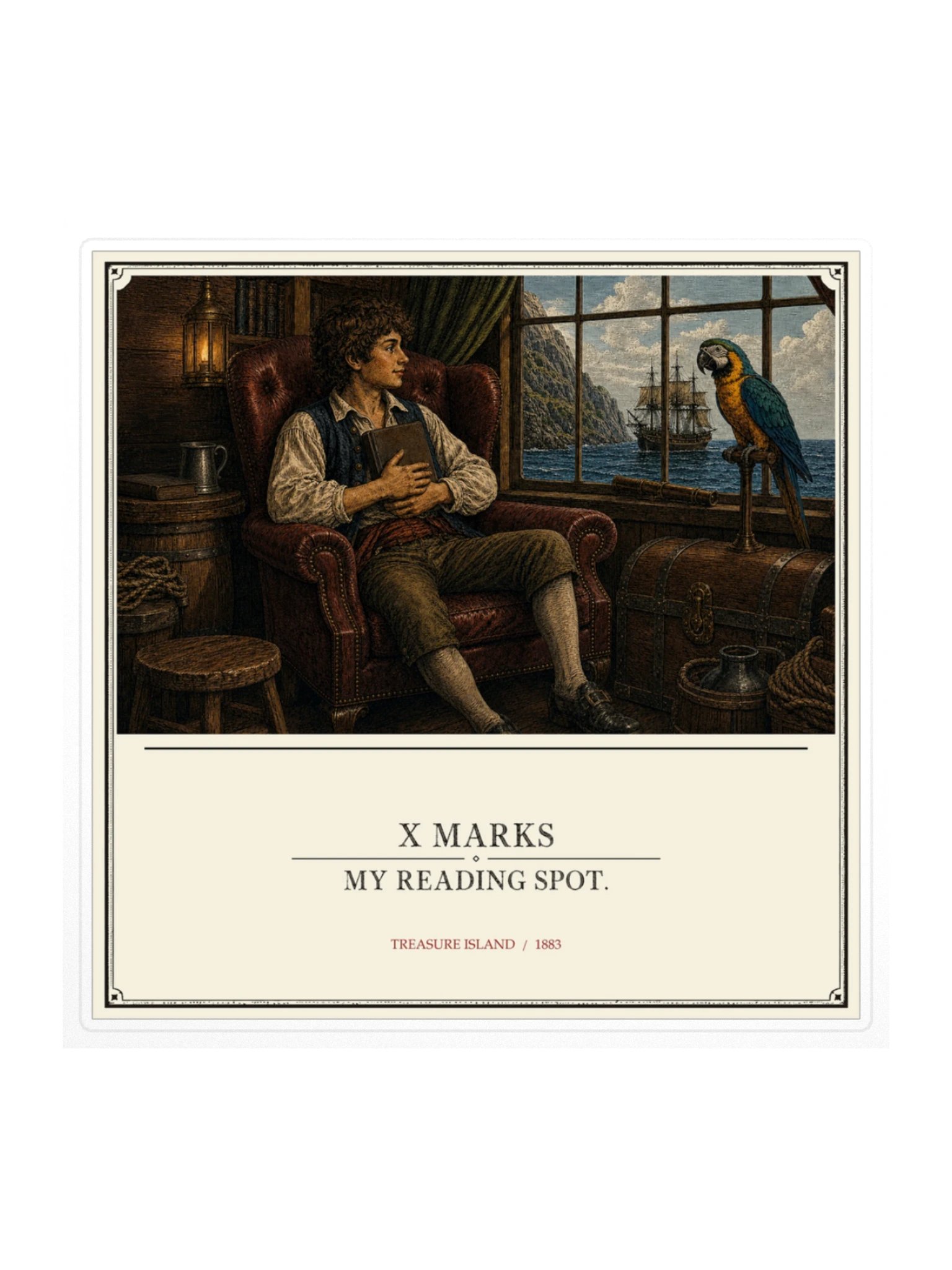 X Marks Reading Spot -- Treasure Island Sticker product image (1)