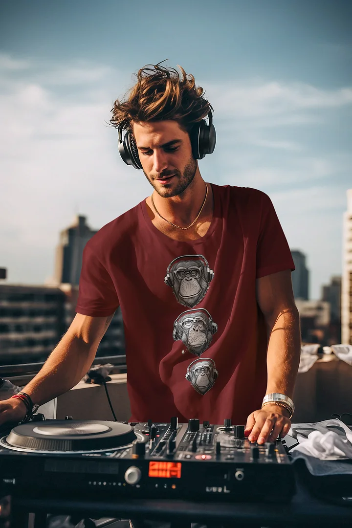 Monkey Business Mens T Shirt (Tri Chimp) product image (2)