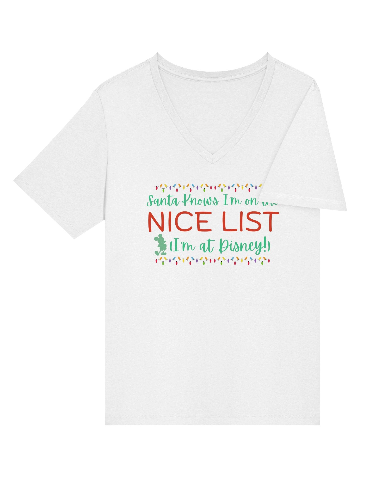 Nice List Disney Mickey Mouse Women's V-Neck Tee product image (4)