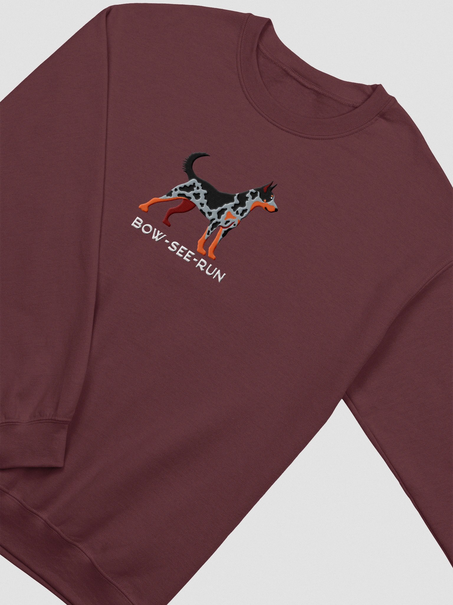 Bow-See-Run Sweatshirt (Embroidered) of a Beauceron(Harlequin, Cropped Ears) product image (6)