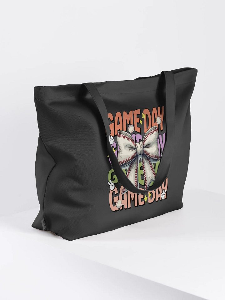 Game Day Bow Baseball Celebration Organic Tote product image (1)