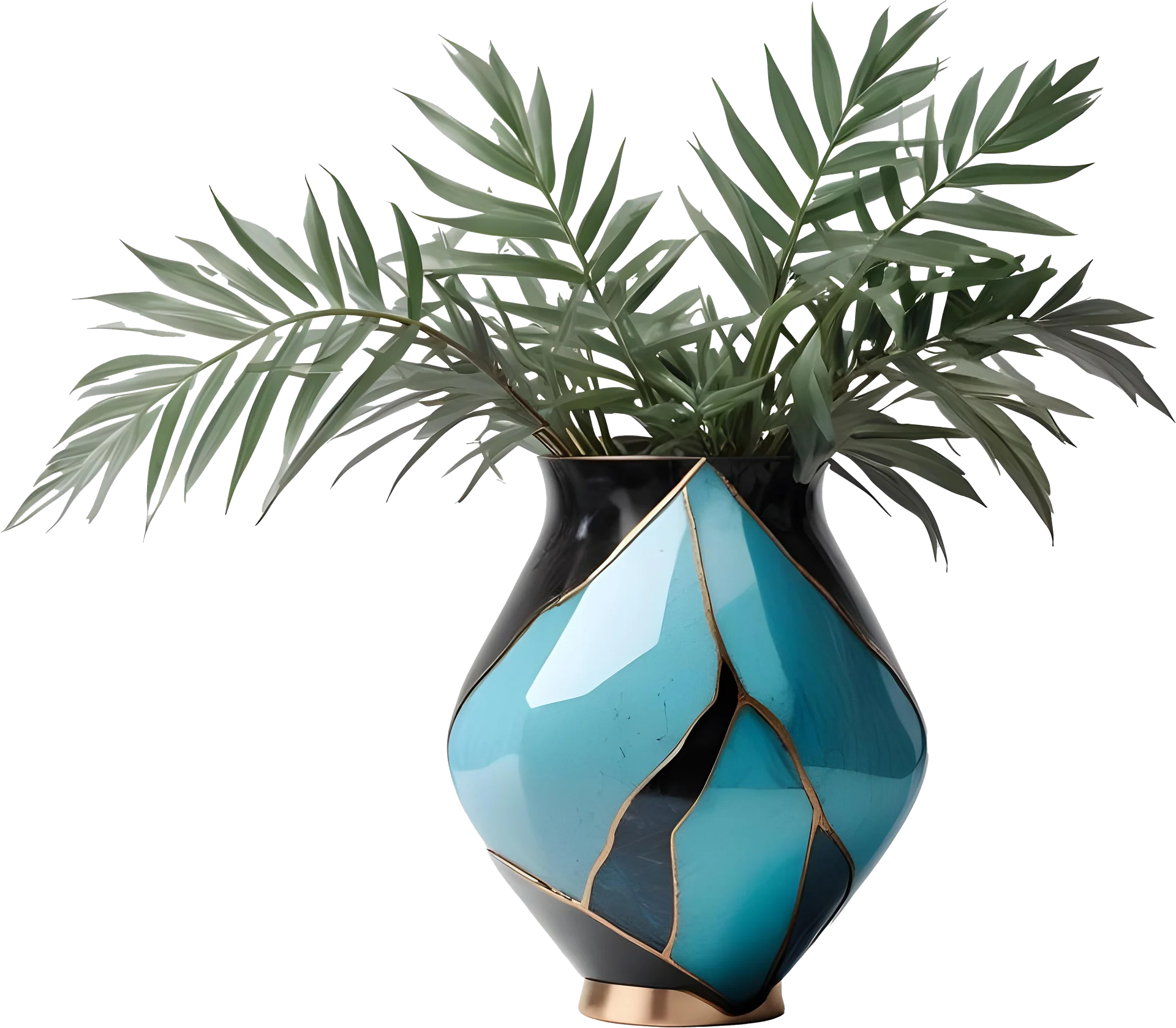 Lagoon Reverie – Vase Coastal Luxe Spa Decor PNG product image (1)