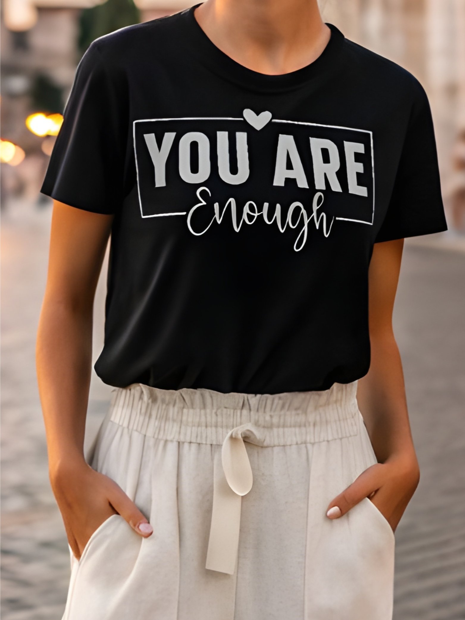 You Are Enough - Women's Black T-Shirt product image (1)