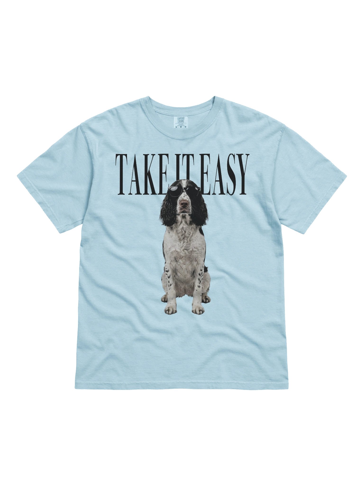Take It Easy '90s Pop Vintage-Style T-Shirt for Springer Spaniel(Black & White) Owner product image (4)