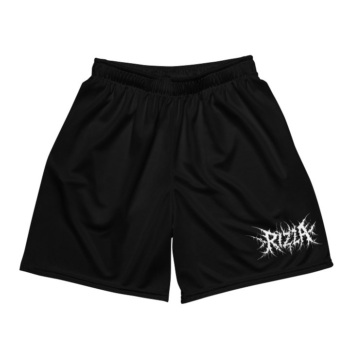 Black metal logo shorts product image (2)