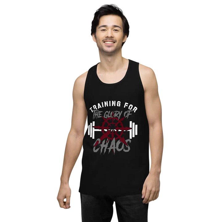 Training for the Glory of Chaos Men's Gym Tank Top | Warhammer 40K Chaos Workout Gear product image (3)