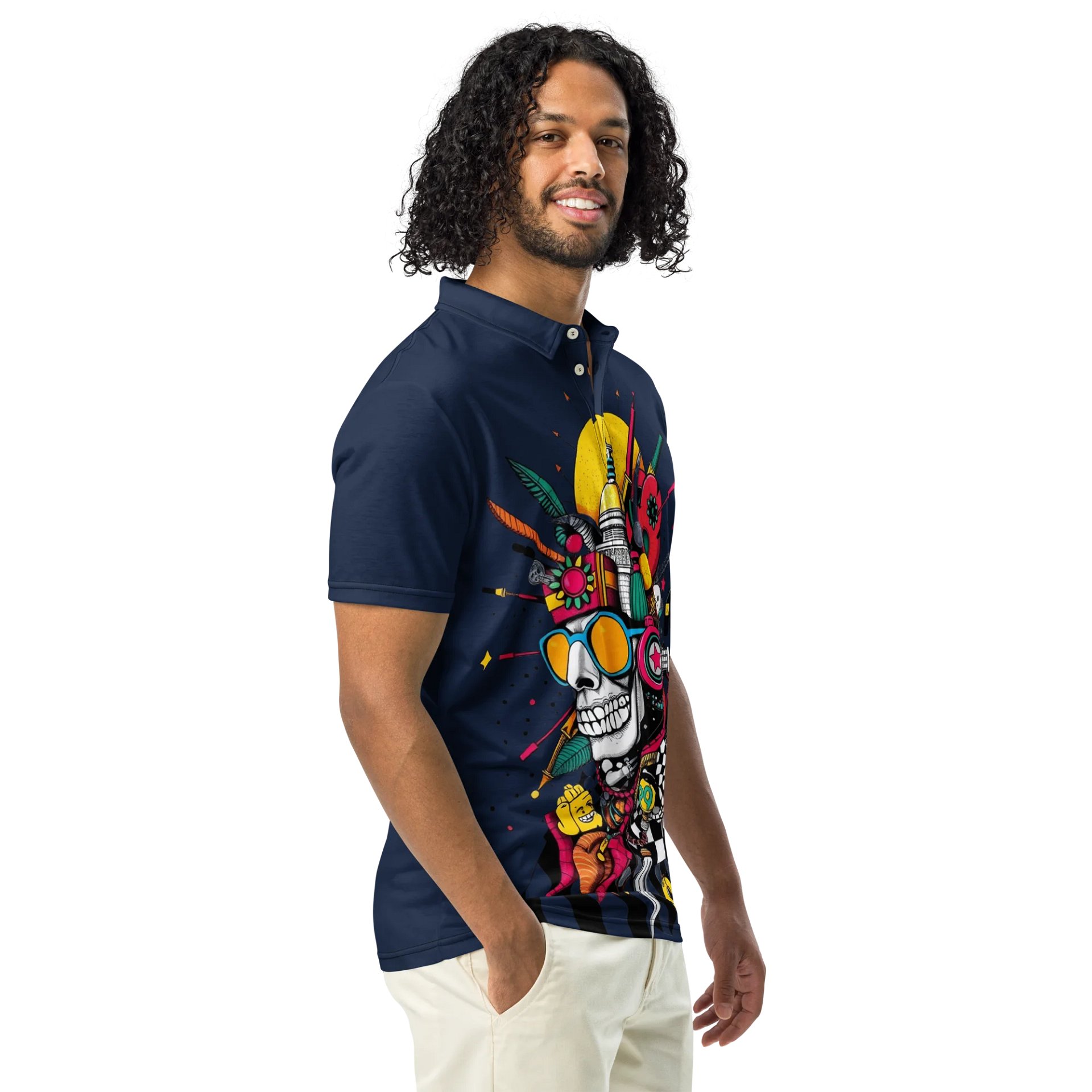 Vibrant Skull Soundwaves Polo product image (1)