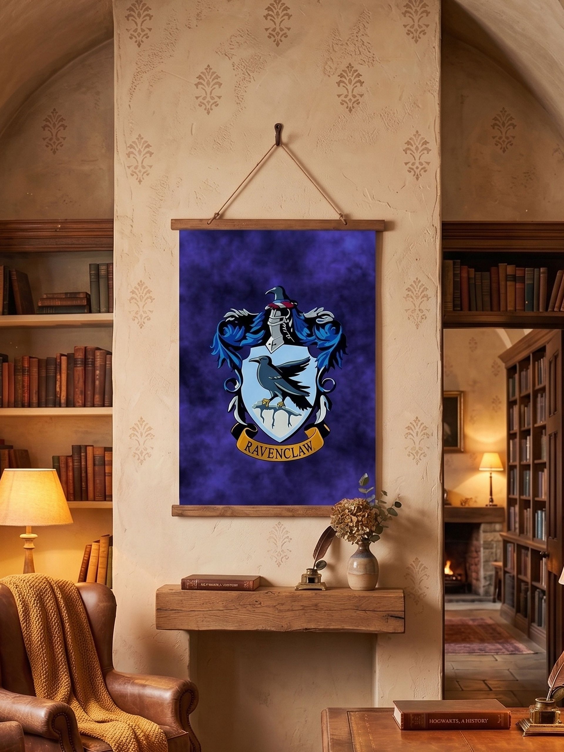 Hogwarts House Crest Wall Pennants | Wood-Framed Harry Potter Flags product image (4)