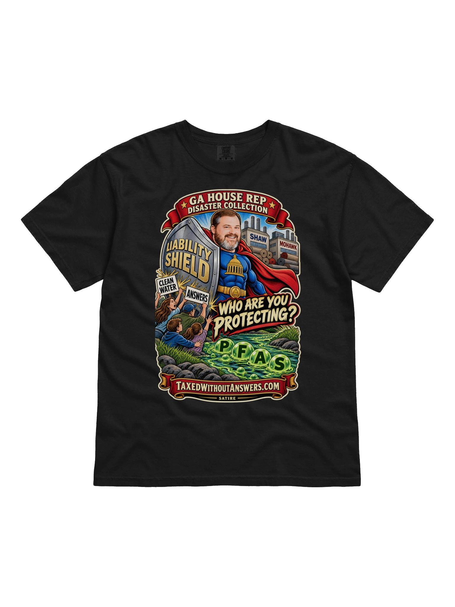 PFAS shirt: “Who Are You Protecting?” — GA House Rep Disaster Collection product image (6)
