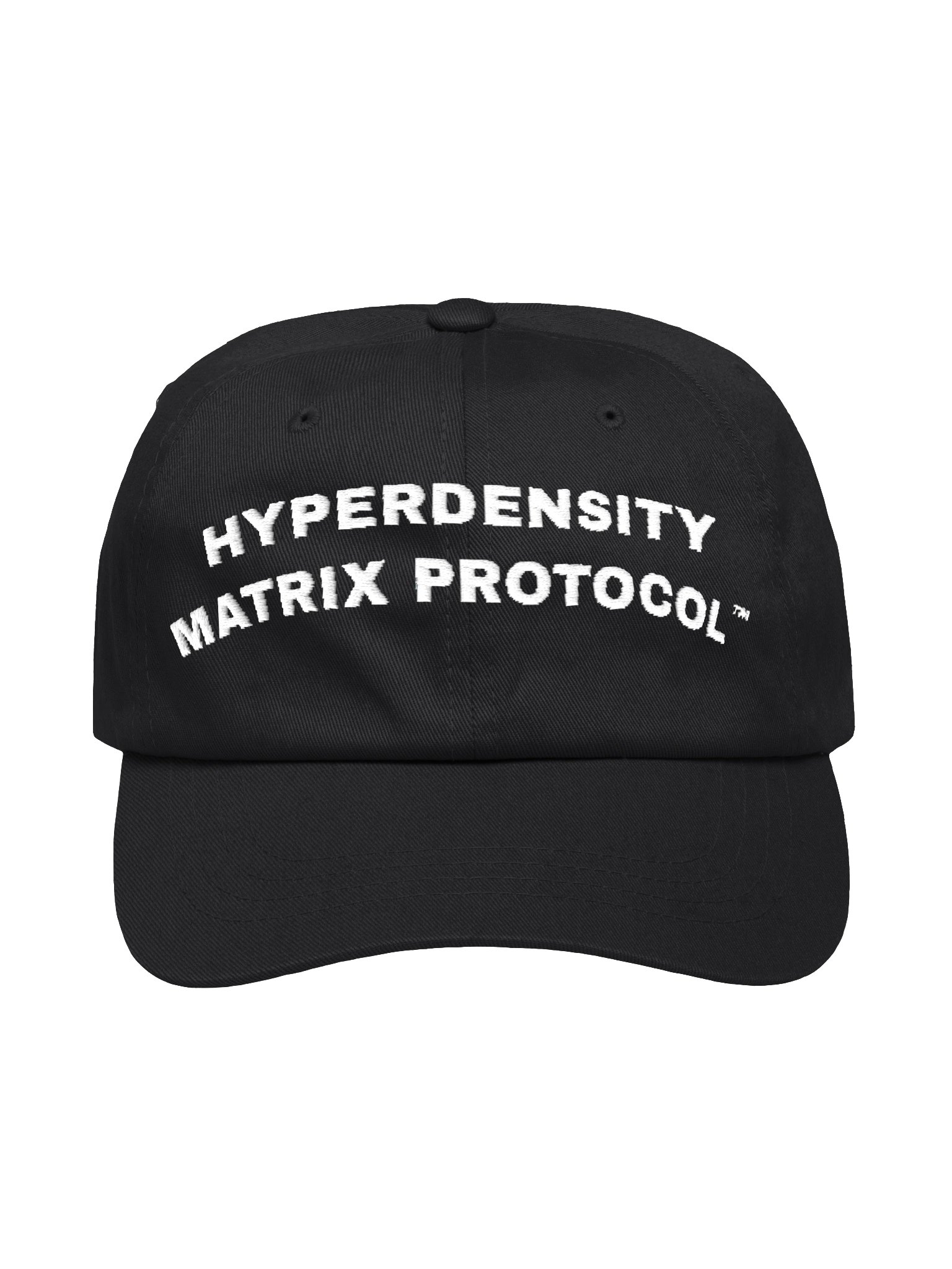 Hyperdensity Matrix Protocol™ Arched Logo Dad Hat (B&W) product image (1)