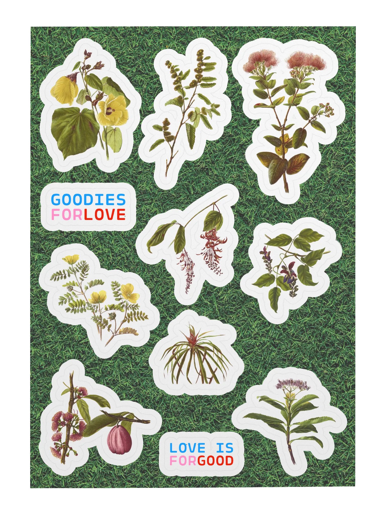 9 stickers de fleurs hawaïennes • planche A5 product image (1)