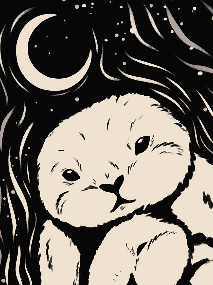 Mother and Baby Otter Art Print product image (2)