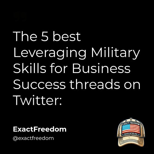 Veterans, your skills are a goldmine for business success! 🌟

Discover how discipline & leadership can skyrocket a biz. 🚀

Go...