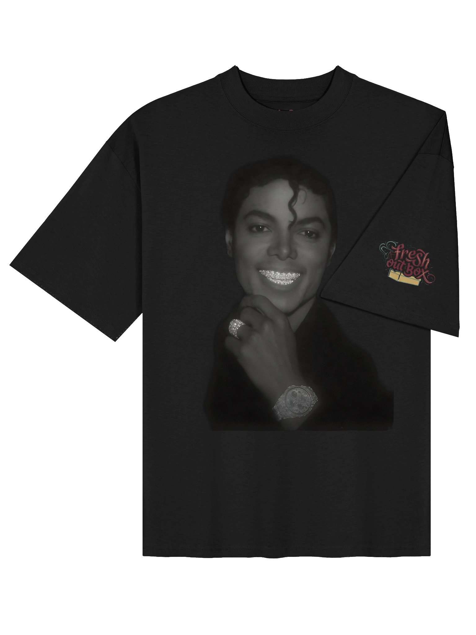 Bold Black-and-White Portrait Oversized Tee product image (18)