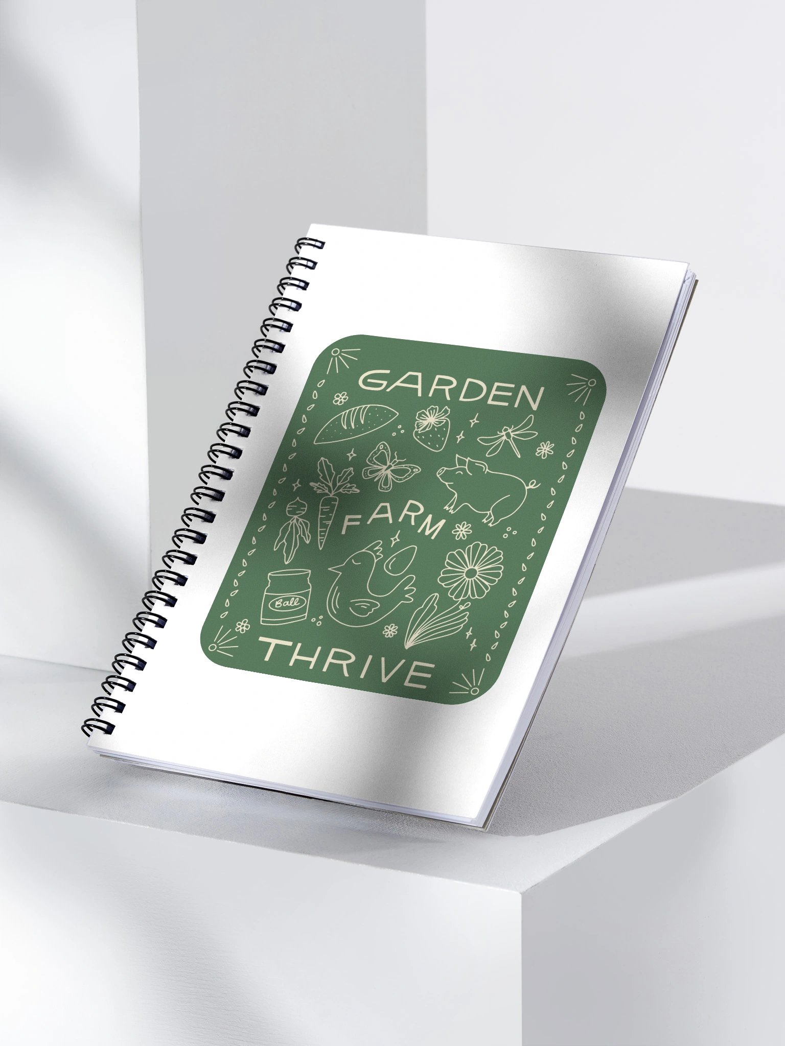 Green Garden. Farm. Thrive. Illustrated Notebook product image (3)