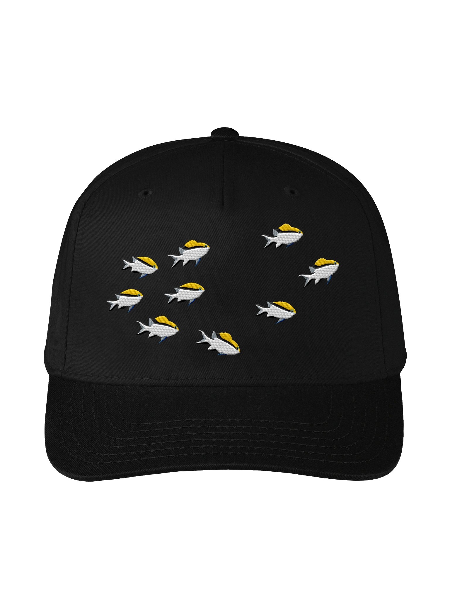 A School of Barrier Reef Chromis Embroidered Baseball Cap | Reef Fish Hat for Saltwater Aquarium Lovers product image (1)