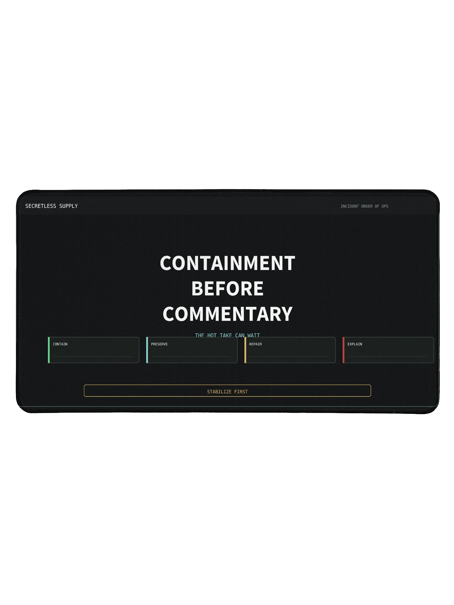 Containment Before Commentary Desk Mat product image (1)