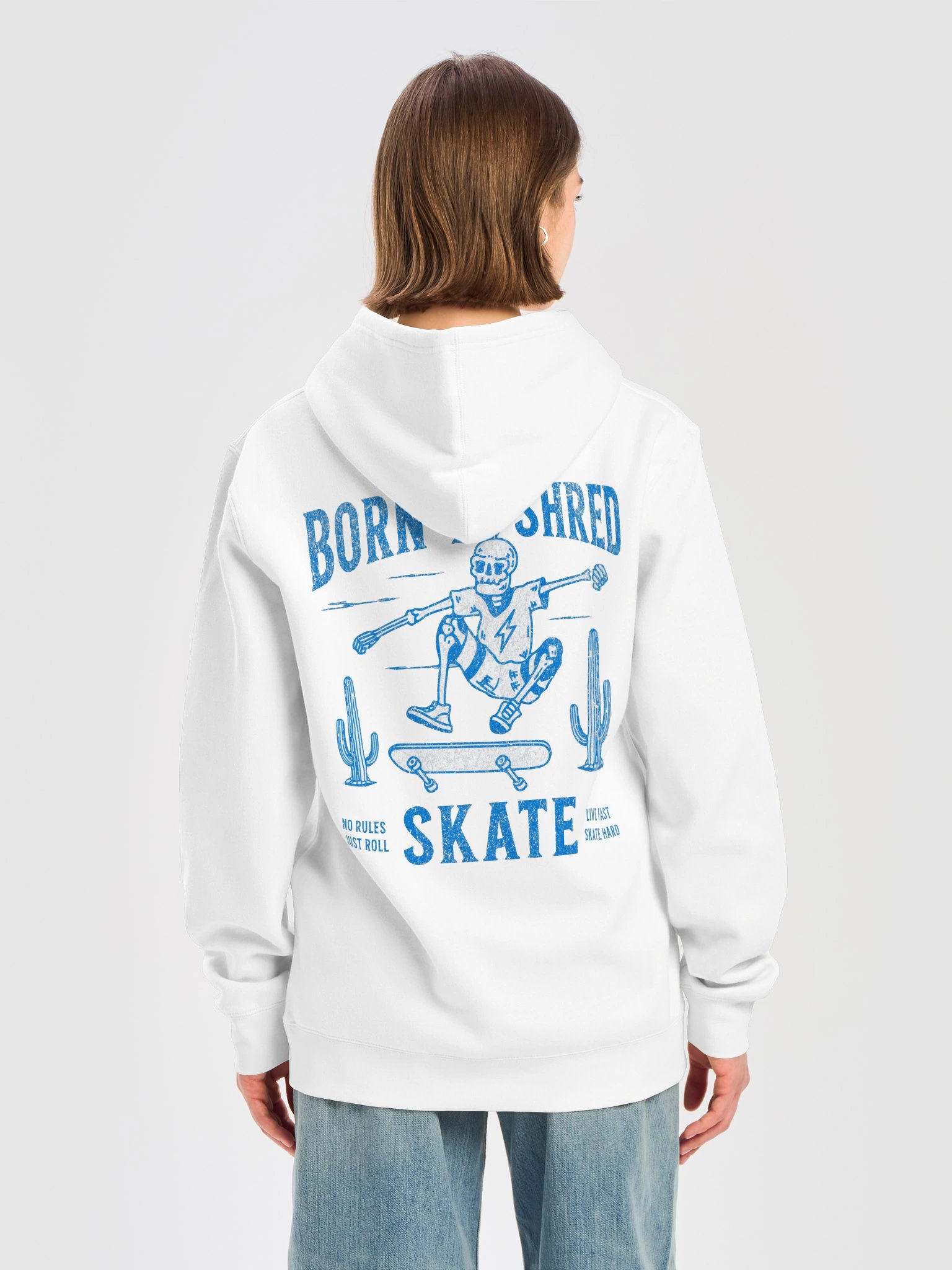 Born To Shred - Vintage Skeleton Skateboard Hoodie product image (57)