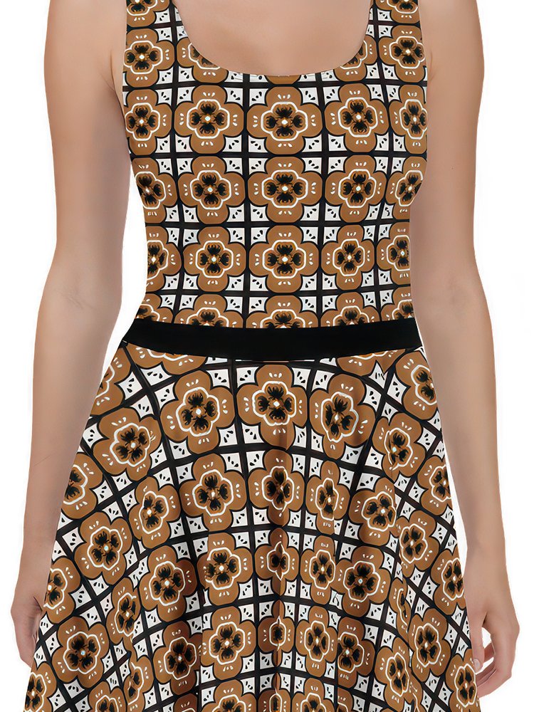 Rich Brown Arabesque Tile Dress product image (2)