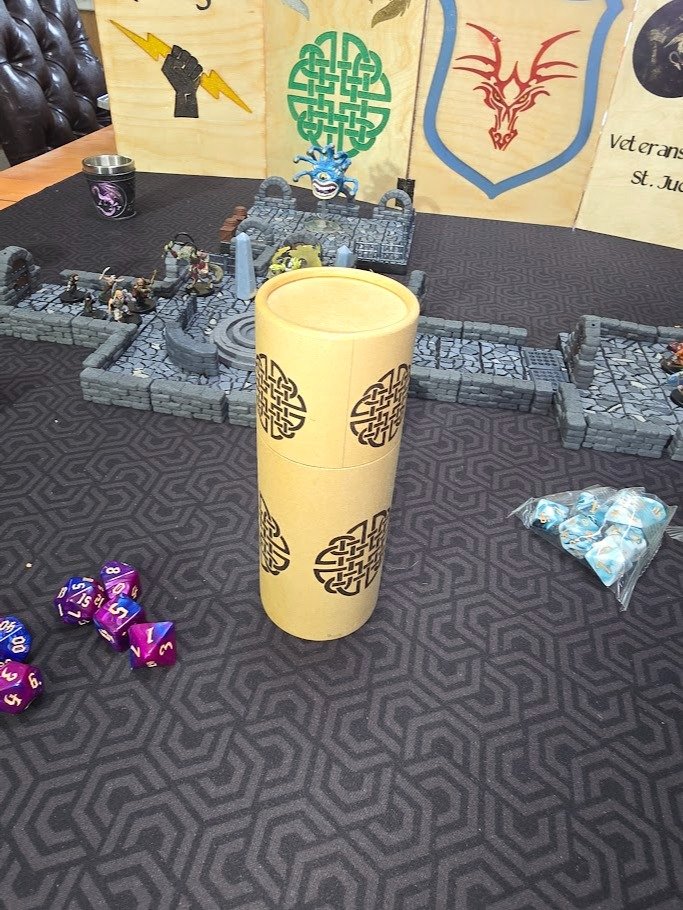 Dara Knot Dice Tube with set of dice. product image (1)