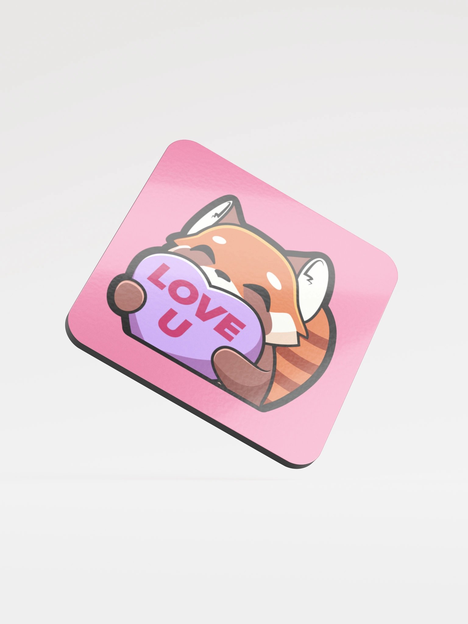 Love Hearts - Love U - Glossed Cork Coaster product image (1)