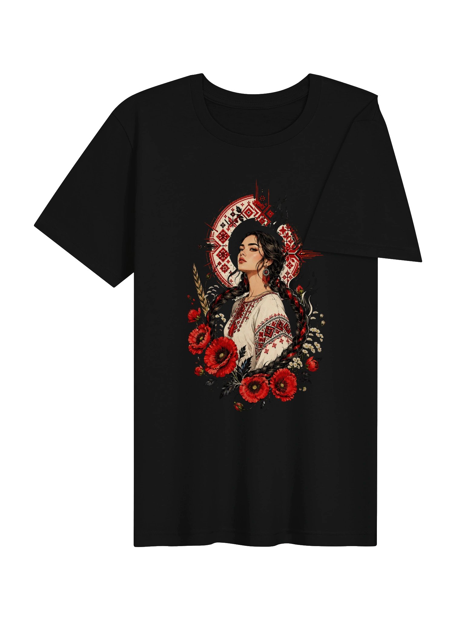 Ukrainian-Inspired Poppy Graphic Tee | Modern Slavic Folk Art product image (8)