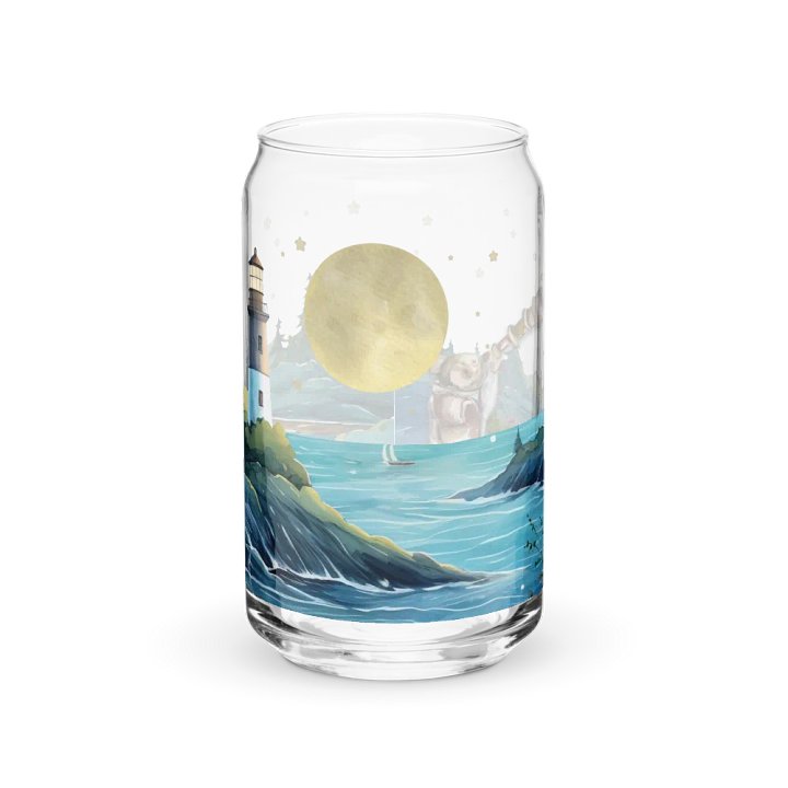 Celestial Mouse Stargazing Bliss Glass Can | 16 oz Magical Night Sky Drinkware product image (1)