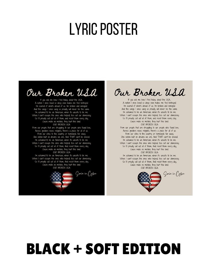 Our Broken USA Lyric Poster – Black + Soft Editions (Digital Download) product image (1)