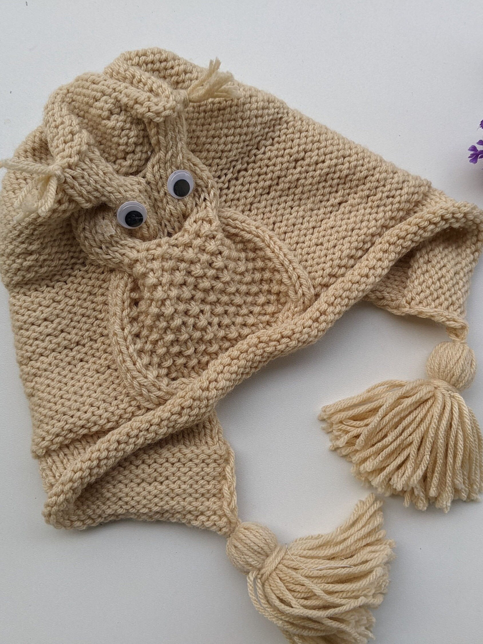 Knit Owl Hat Pattern (Toddler Size) product image (7)