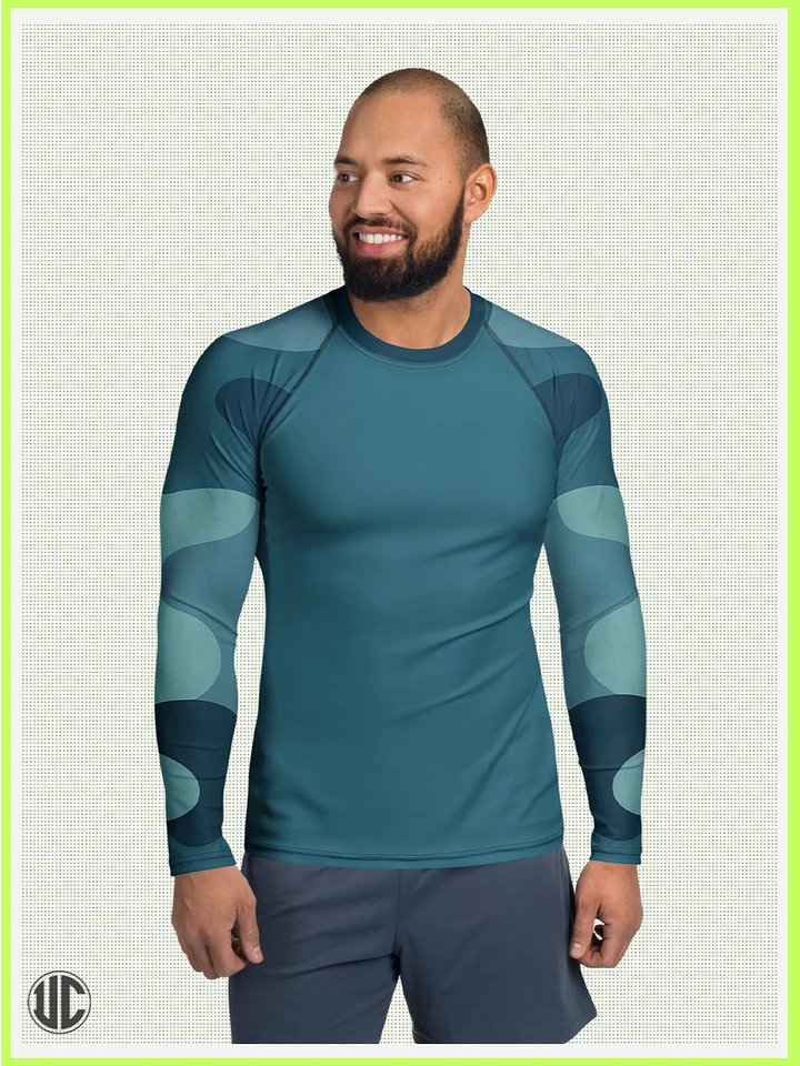 Zahra’s Ocean Wave Camo – Men’s Rash Guard product image (1)