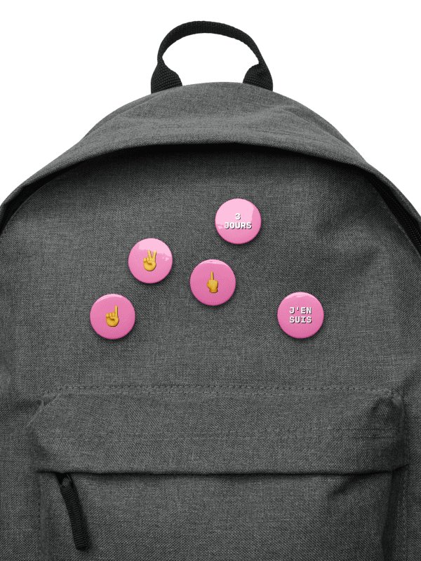 Badges 3 jours j'en suis • Pinky Pride Pin Combo Edition product image (2)