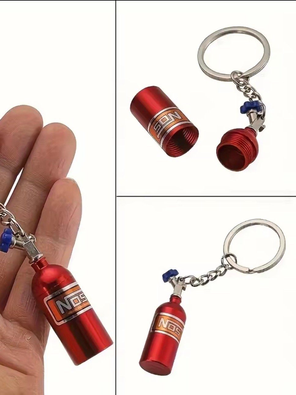 1/10 Car Universal Decorative Nos Metal Simulation Nitrogen Bottle Keychain New product image (4)